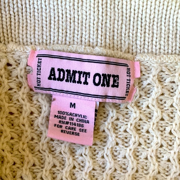 Loose Knit Cream Color Mini Sweater Dress with Bell Sleeves - Picture 5 of 7